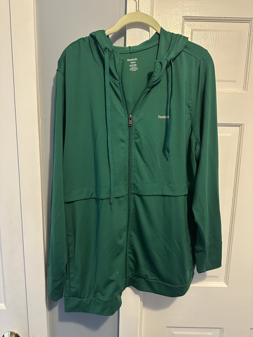 Reebok Green Women's Plus Full-Zip Hooded Jacket 1X